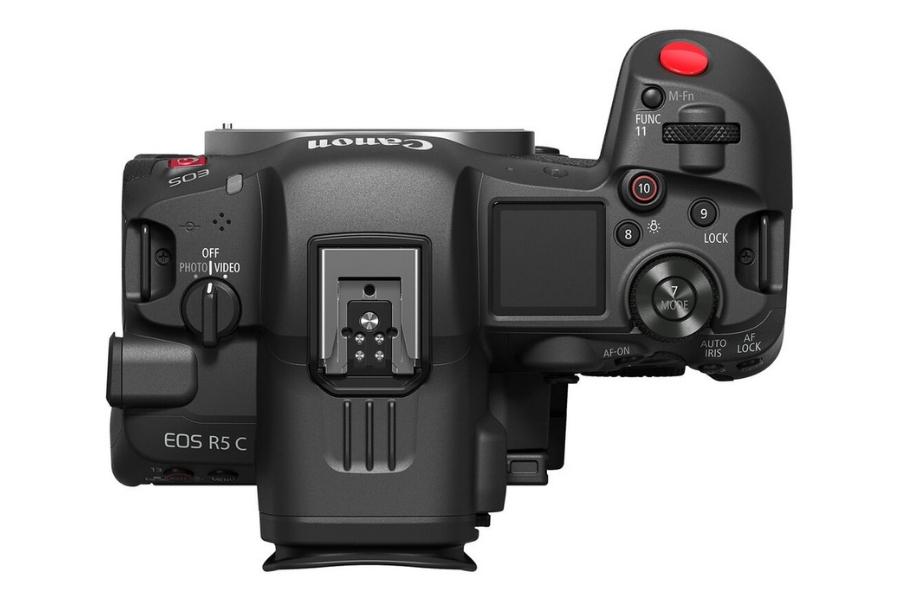 Vista superior de la Canon EOS R5C