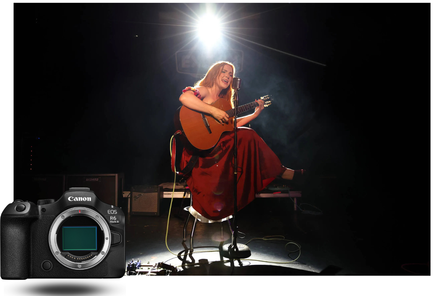 Canon EOS R6 Mark III performant en photo de concert et d’événement Canon EOS R6 Mark III en photographie de concert avec excellente gestion de la basse lumière