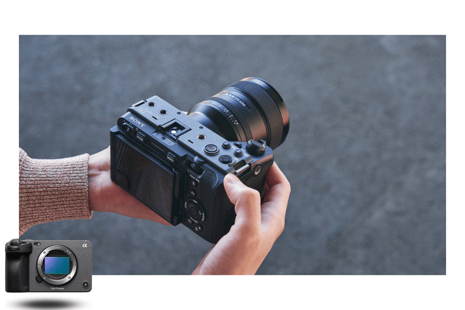 Sony FX3A – vista superior con empuñadura